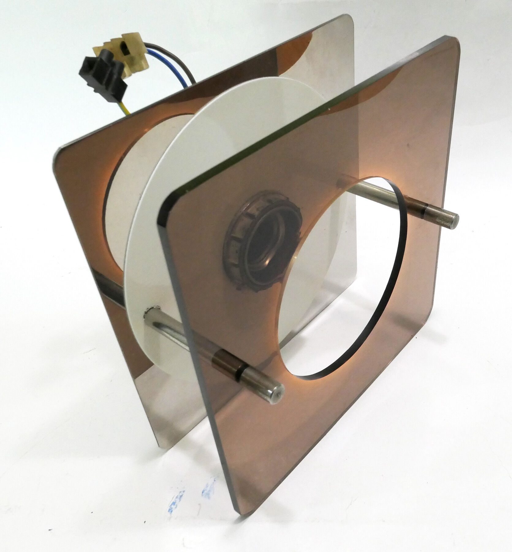 2 wall lamps metal and plexiglass of Jocelyne Trocmé for Oxar 1970