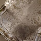 Large english silver metal tray