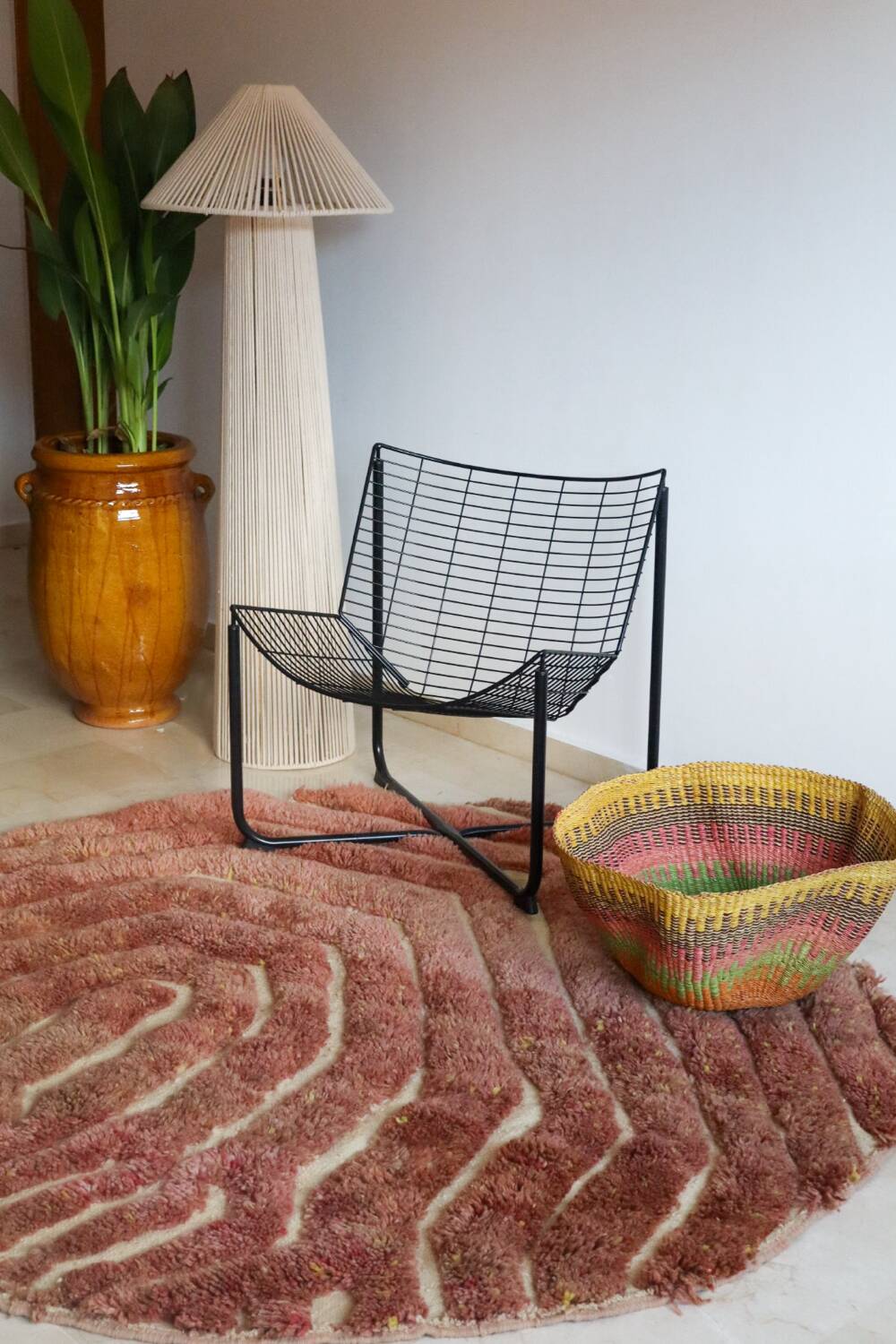 Panier Bolga Décoratif - Suspension artisanale colorée