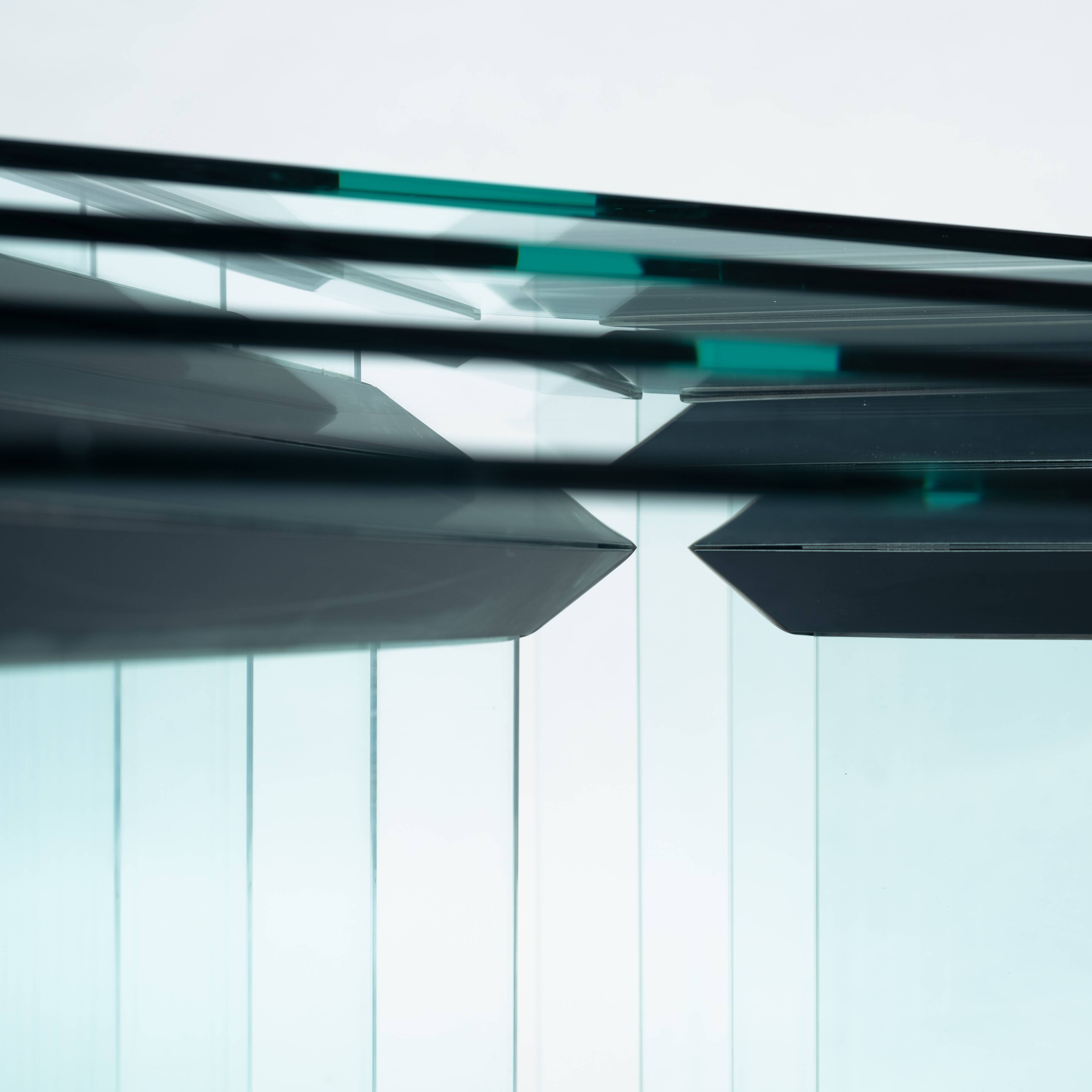 Glass & chrome Nesting Tables by Pierangelo Galotti Radice, Italy, 1970s