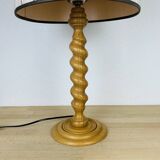Lampe bois tourné années 70