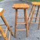 4 pine bar stools circa 1980