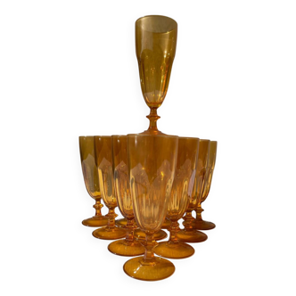 Orange champagne glasses