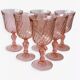 6 Old Rosaline Stemmed Glasses - Arcoroc Luminarc H 12.2 cm