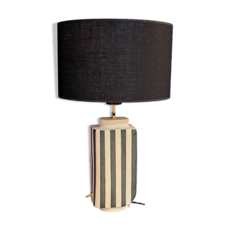 Lampe en grès Hepburn écru et noir