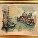 Very large lithograph by Pradel depicting a view of Venice