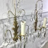 Pair of Wall Lamp Bronze And Crystal 1 Light