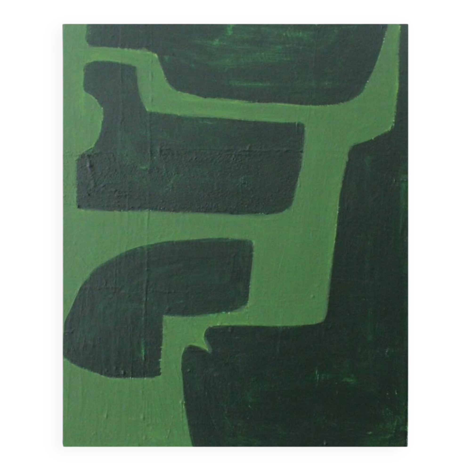 Organic abstract green on green 100x81cm