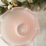 Duo of pink frosted glass tulips