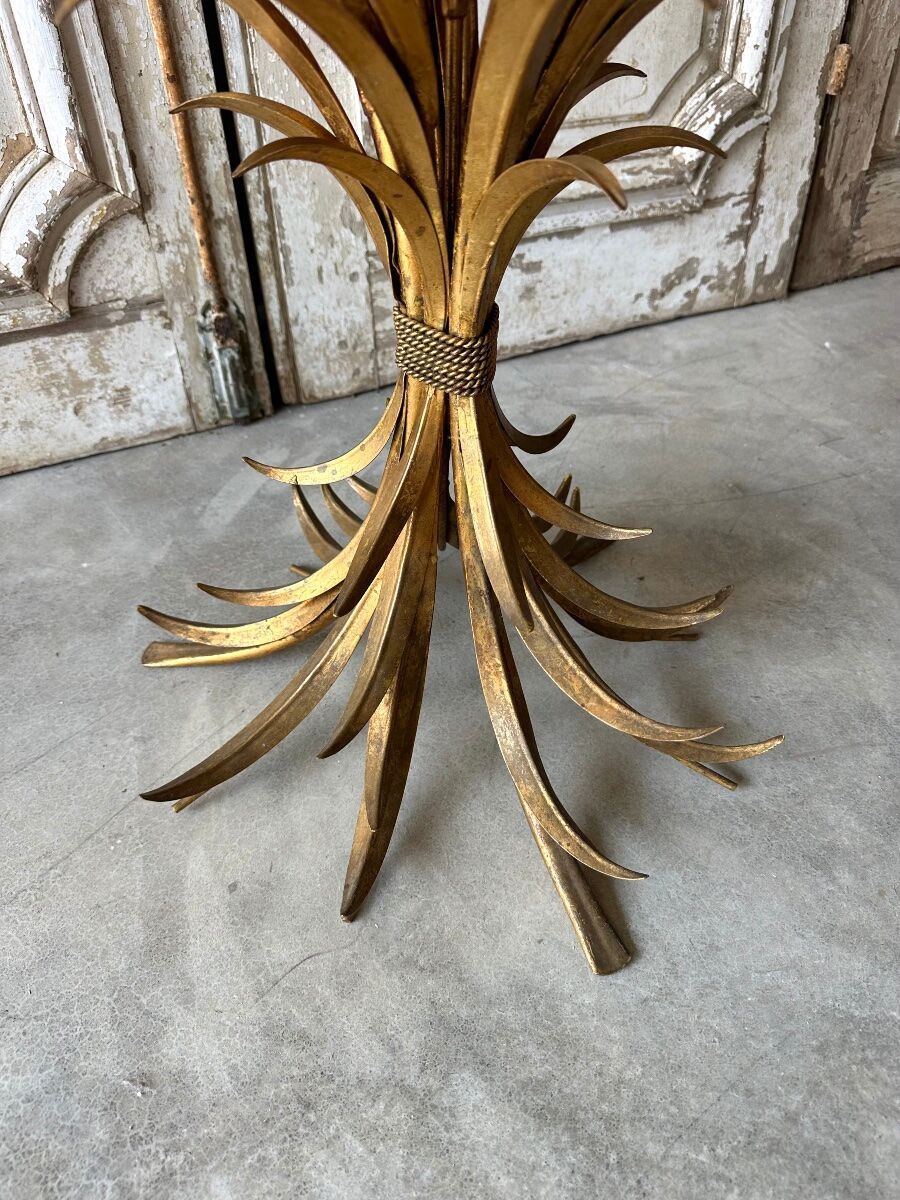 Small golden metal table circa 1960-70