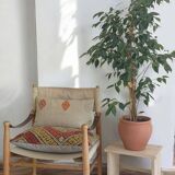 Rustic Spanish Milking Stool, Handcrafted Wood, Original Patina, 1940s