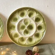Oyster service Moulin des Loups – 8 plates and 2 dishes, 1970s