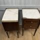 Pair of Louis XVI style bedside tables in mahogany