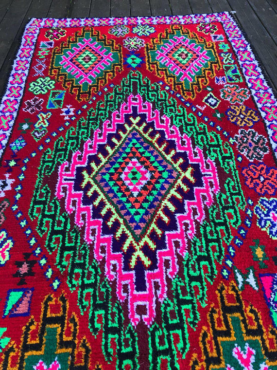 Tapis boucherouite 295x140 cm
