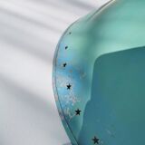 Large Diabolo Wall Lamp René Mathieu for Lunel water green color