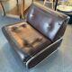 Beka-france convertible armchair in brown leather – chrome structure – 1970s