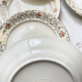 9 Villeroy Boch flat plates in white golden porcelain floral pattern