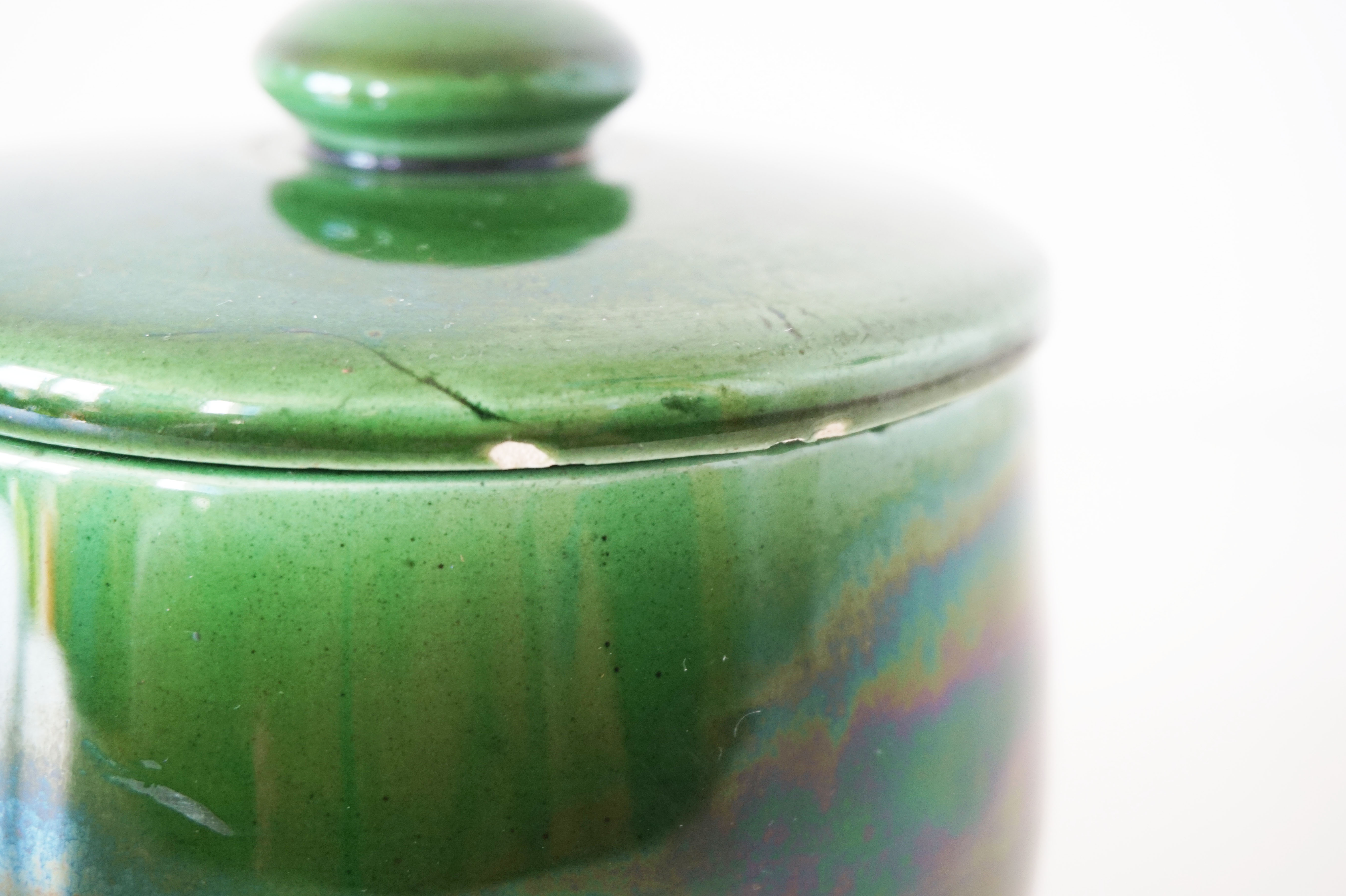 Green glazed ceramic box