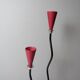 Pair of candlesticks, ceramic, metal and chrome, 1980s