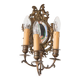 Pair of old French wall lights with beveled mirror and putti