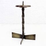 Brutalist bronze candle holder
