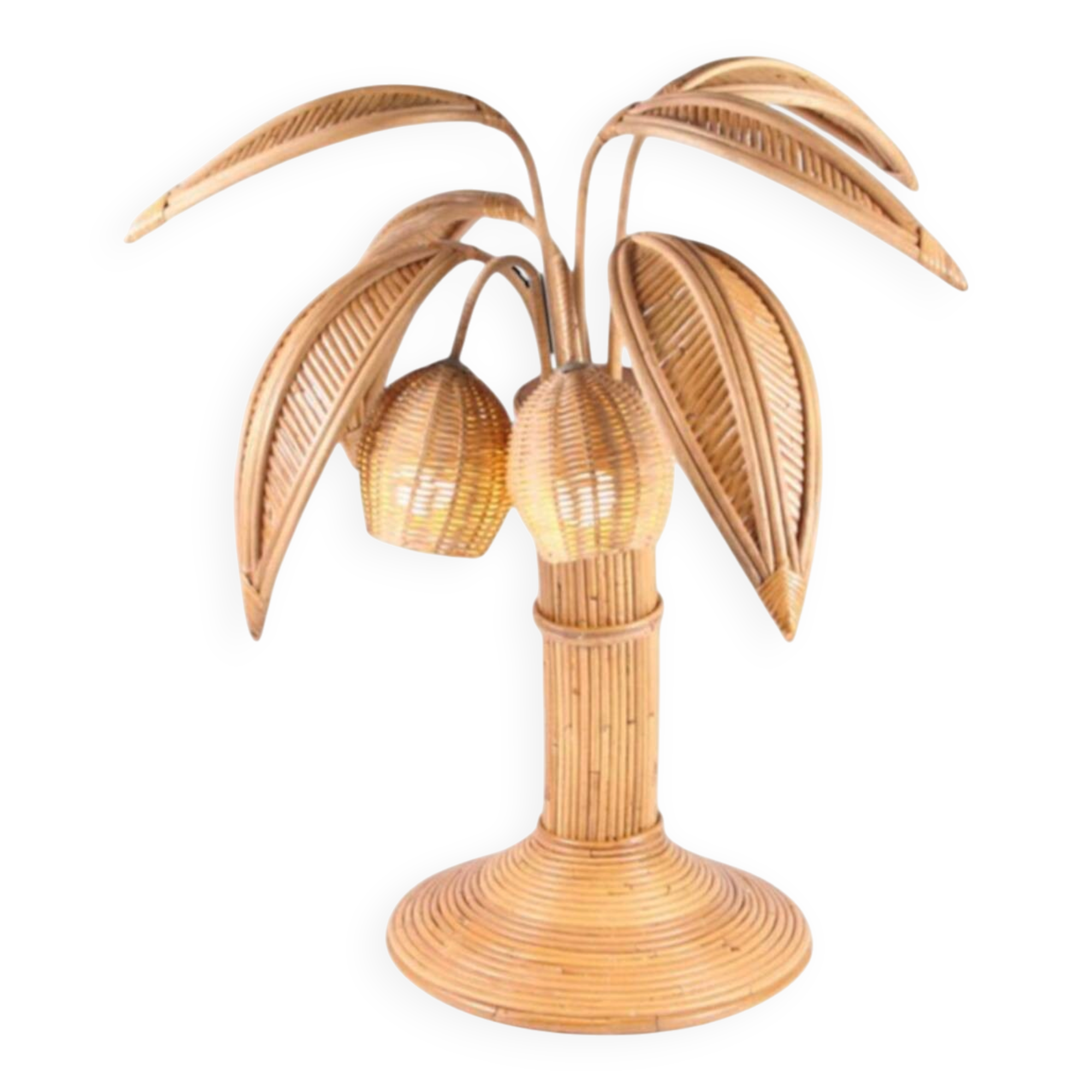 "Rattan 'coconut tree' lamp"