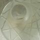 Frosted glass vase with diamond pattern Art Deco