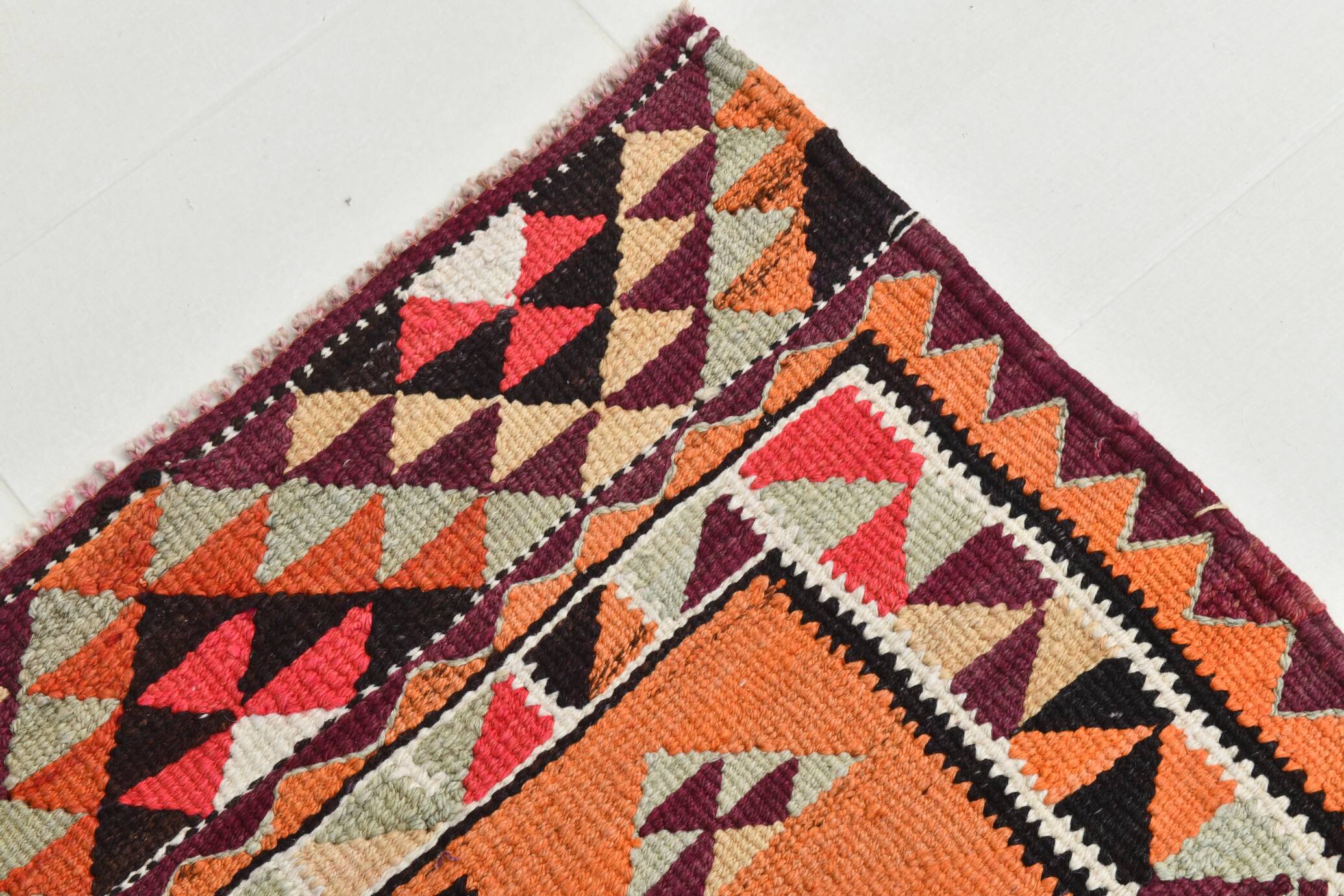 3x10 Kilim Soft Orange Decorative Hall Kilim Rug, 84x304Cm