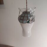 Crowned opaline stained glass and tassels