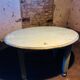 Oval bistro table from the 1930s with a lovely light blue patina