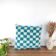 Turquoise checkered Berber cushion