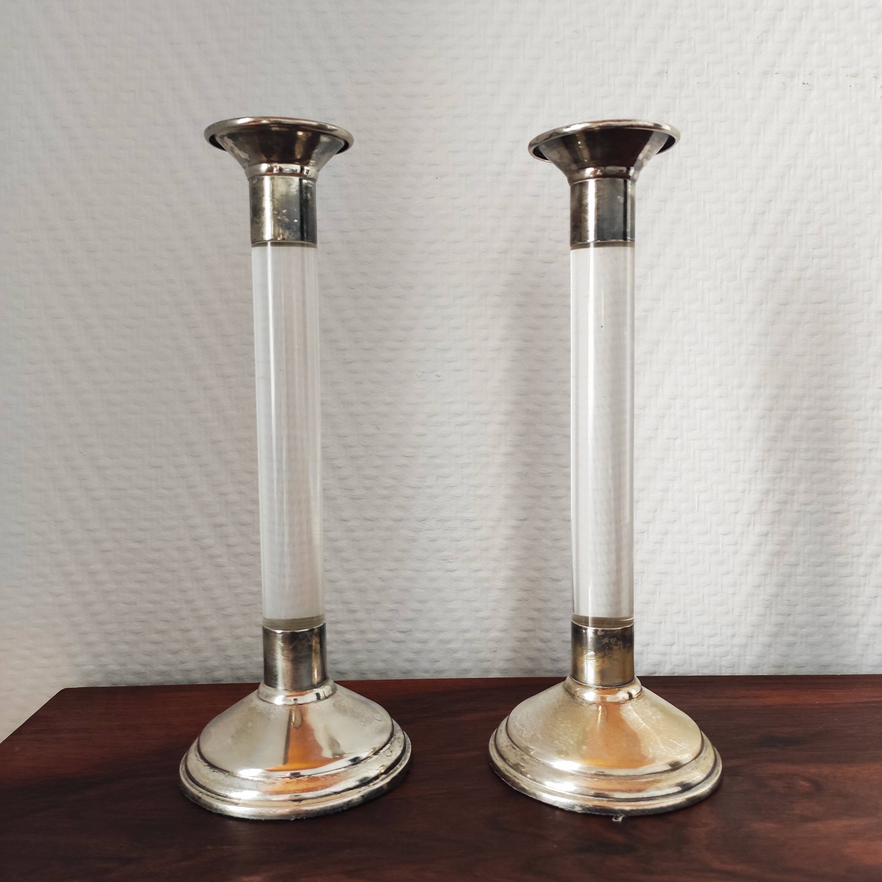 Vintage 70s candlestick pair