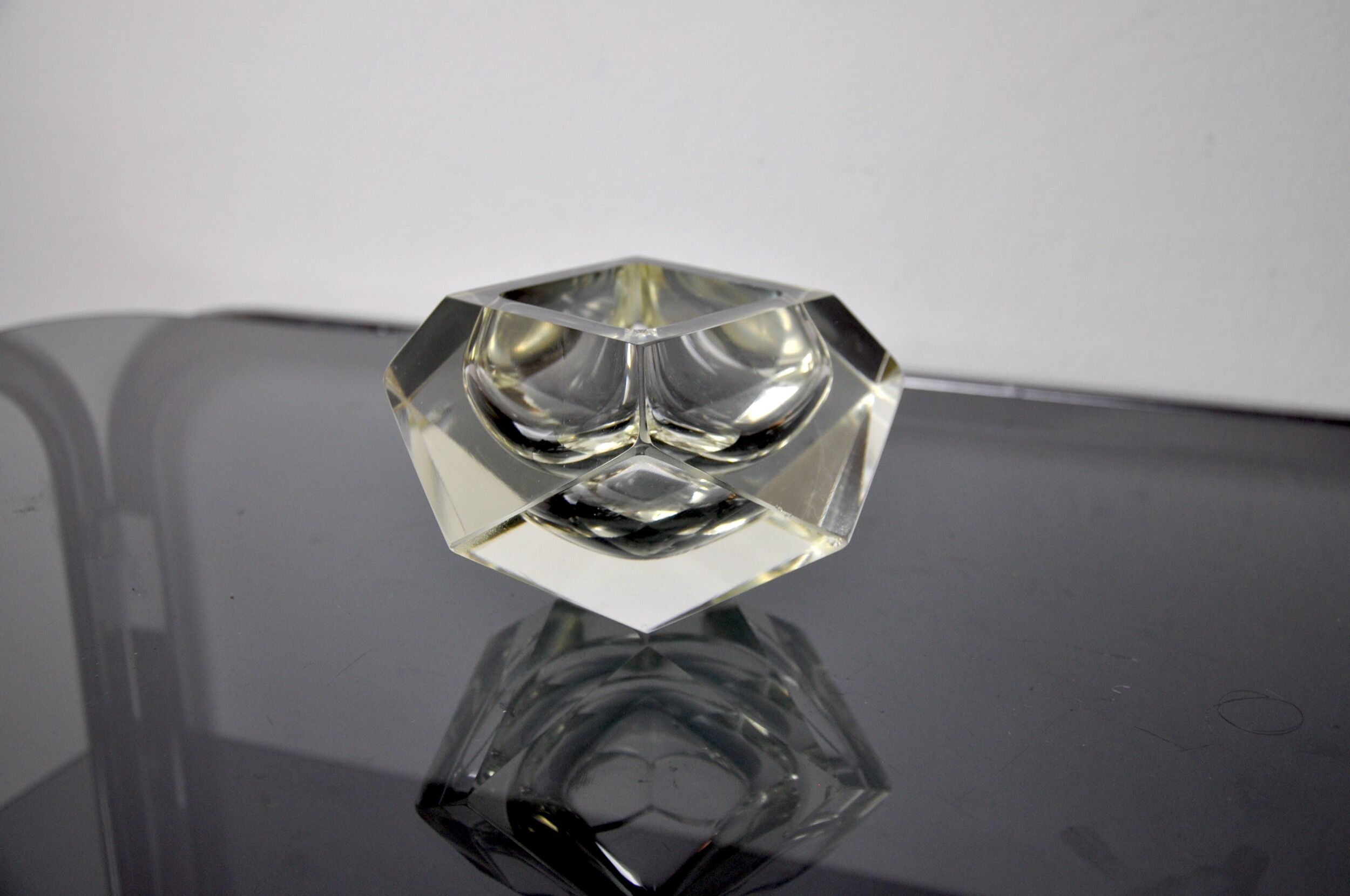 Cendrier de flavio Poli pour seguso, verre sommerso, Murano, italie, 1960