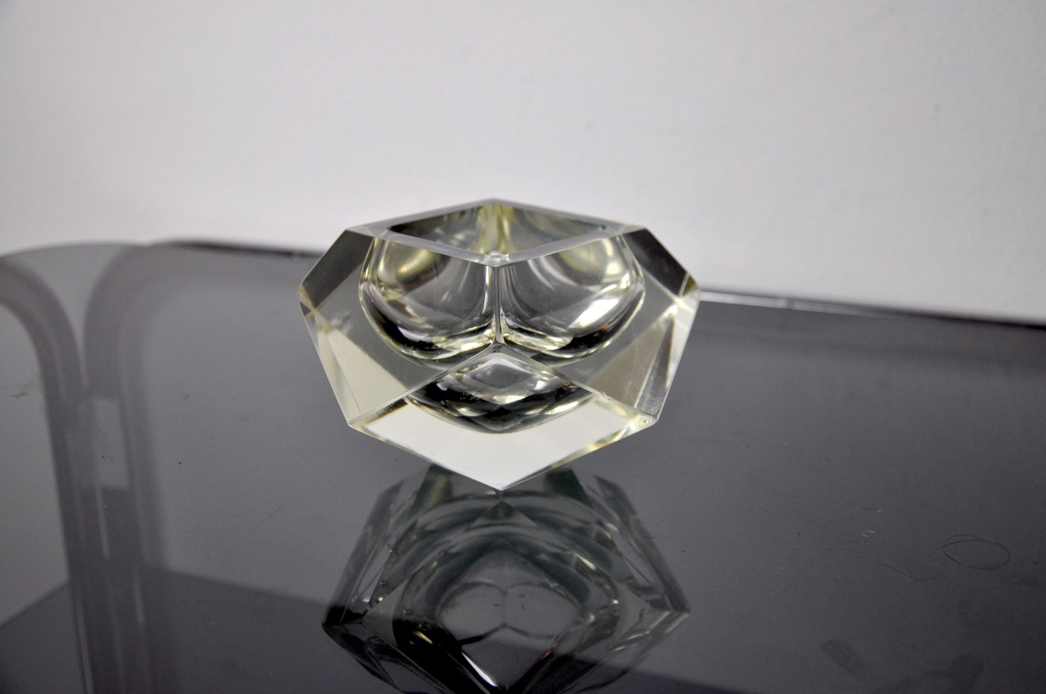 Ashtray by flavio Poli for seguso, sommerso glass, Murano, Italy, 1960
