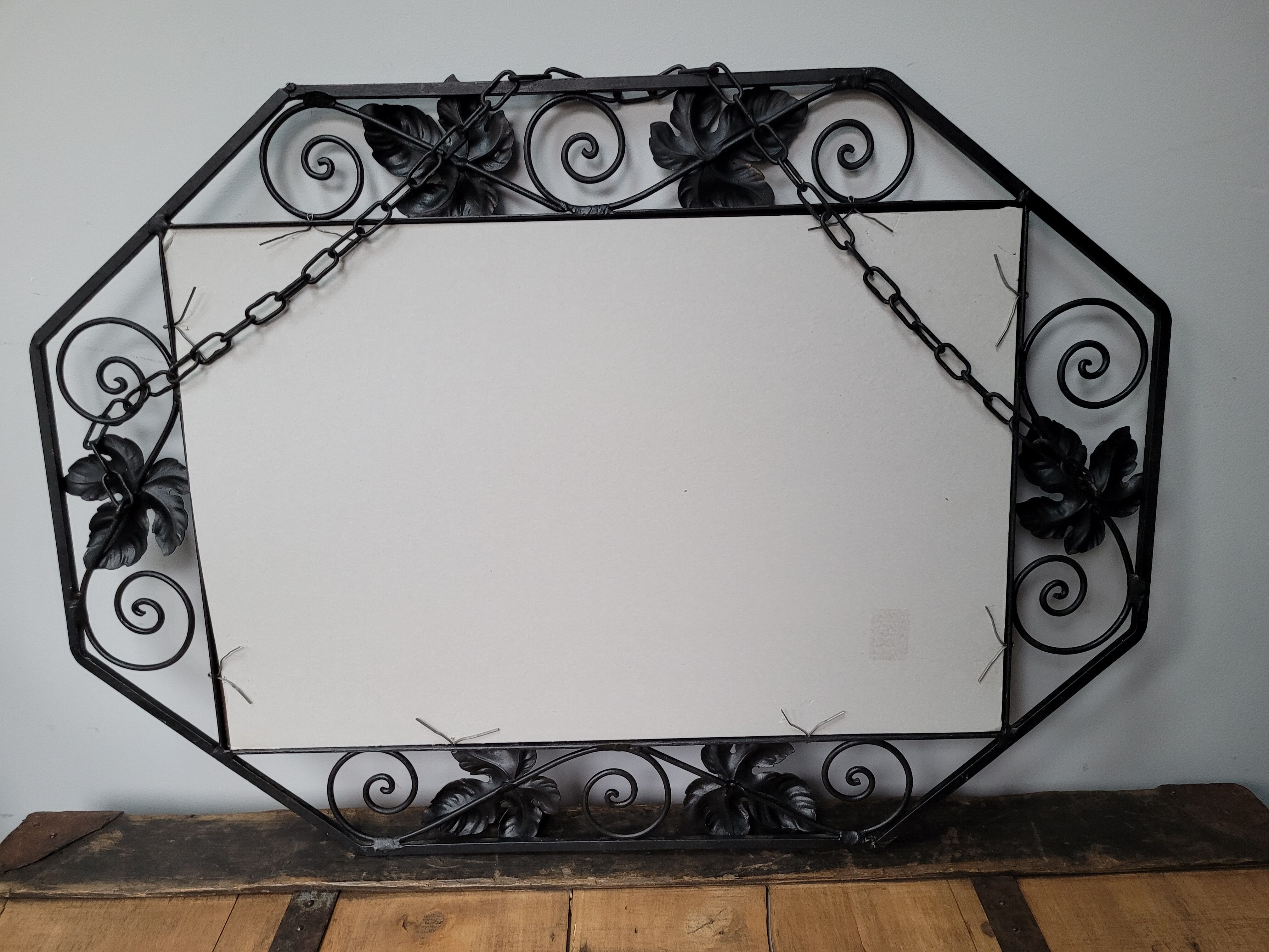 Miroir art déco fer forgé