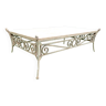 Coffee table in pink marble and wrought iron