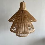 Rattan pendant lamp or light in the shape of an Asian lantern