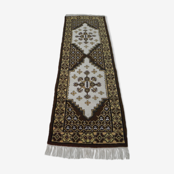 Vintage Oriental Corridor Carpet in Hand-knotted Wool Runner Rug