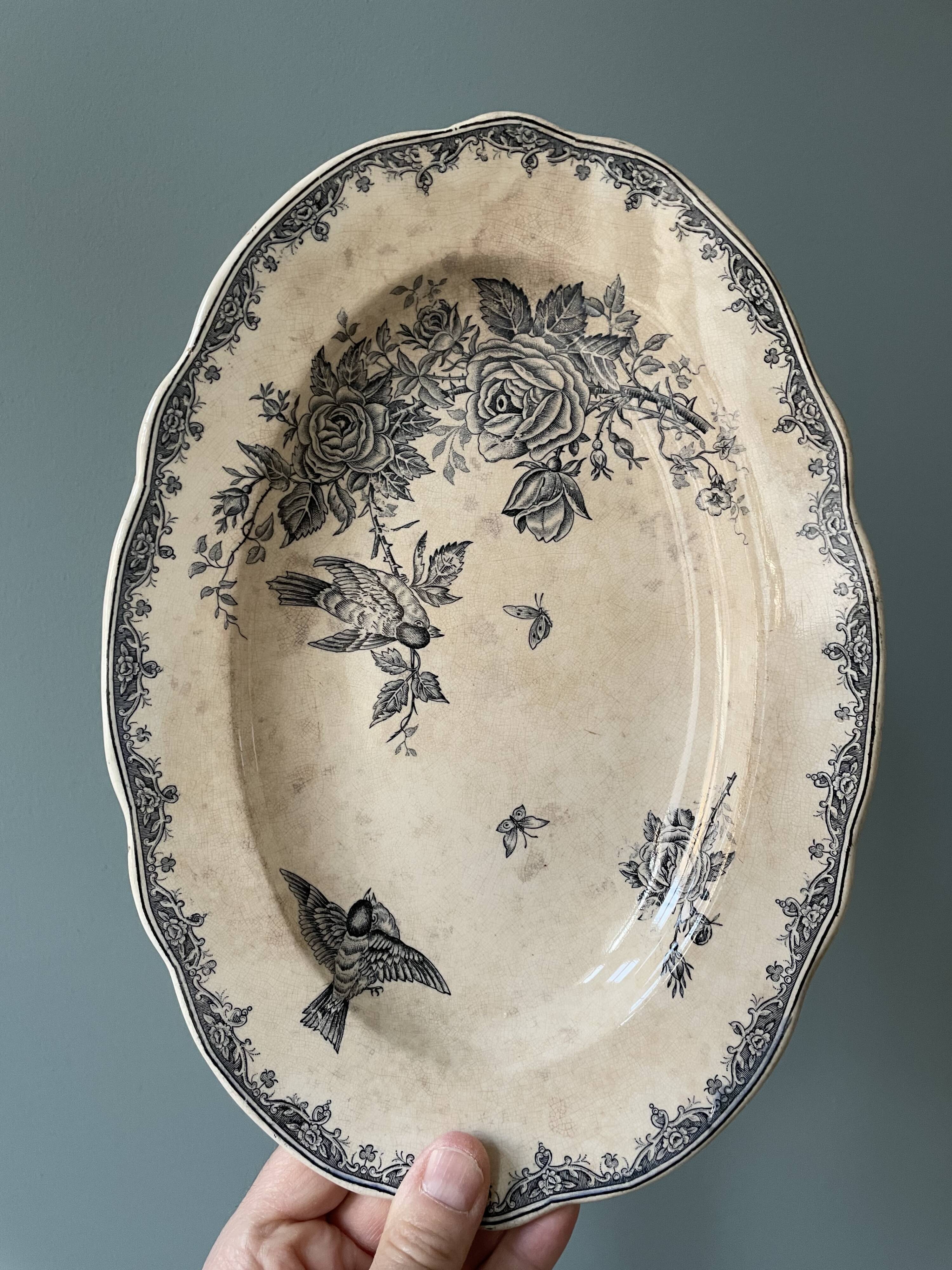 Lot de 2 plats Terre De Fer Nimy modèle Pinsons