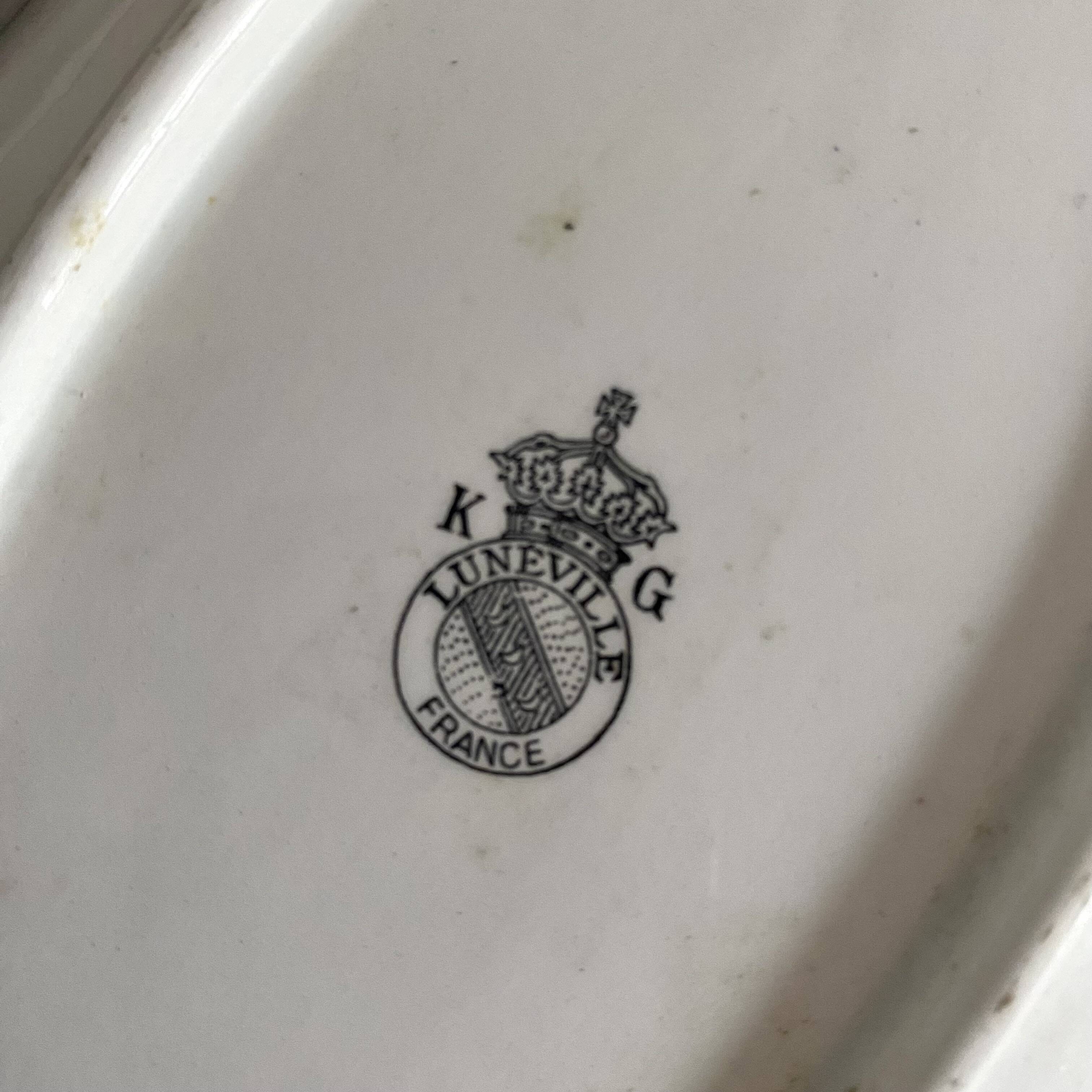 Luneville porcelain bowls with blue flowers