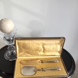 Art Deco dessert service covers in silver metal