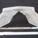 Large Art Deco lampshade in frosted glass, geometric floral pattern