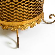 Large Mid-Century Regency umbrella stand made of gilded metal, Italy 1960s