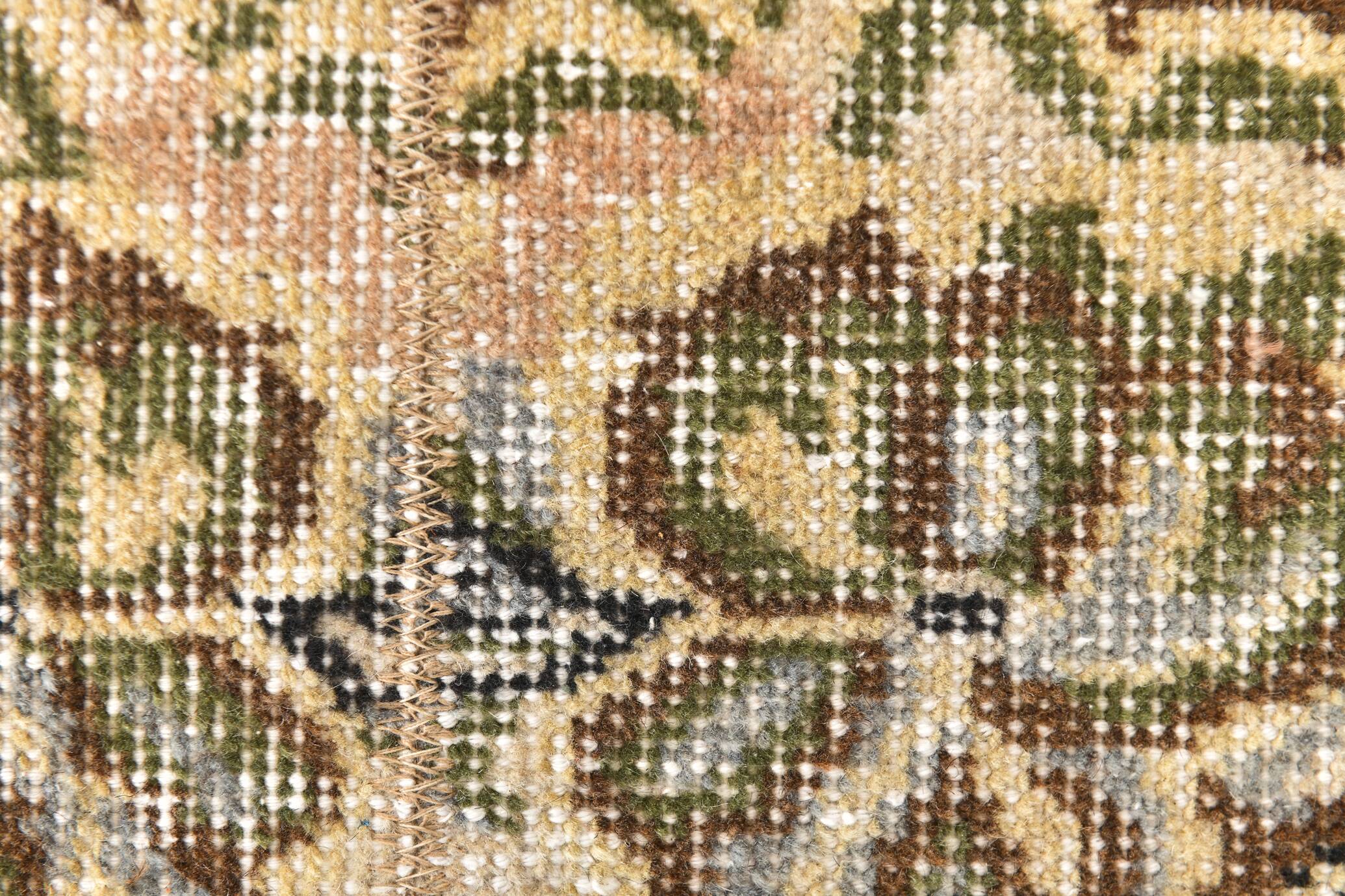 2x9 Rug For Floral Green Turkish Vintage Runner Rug, 64x279Cm SKU 24965