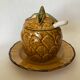 Vintage Pineapple Jam Pot in Barbotine