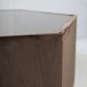 Space age table, hexagonal. Wood, velvet and smoked mirror. Circa 1970