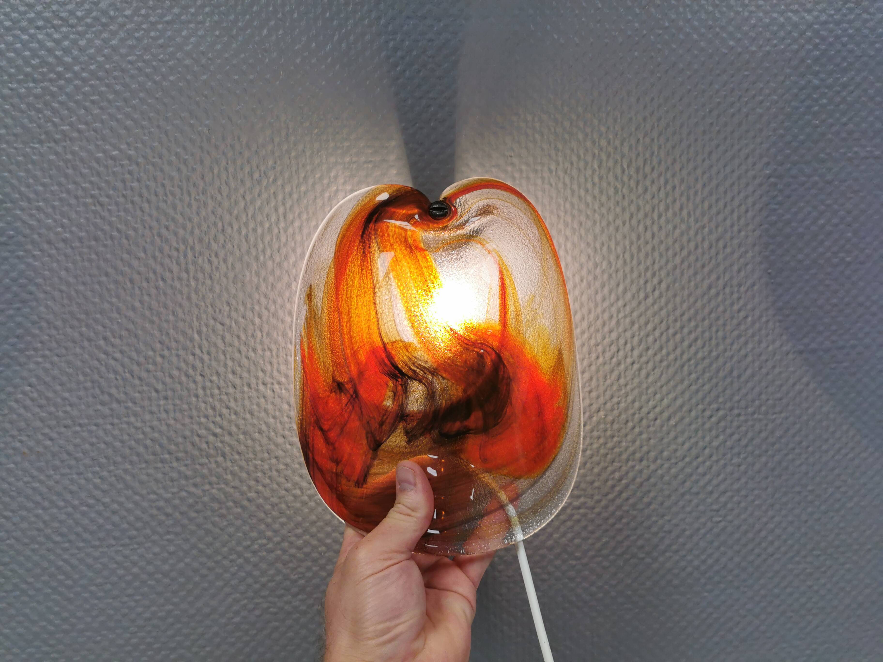 Wonderfully crafted glass wall lamps designed by Per Lutken for Holmegaard