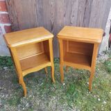 Pair of bedside nightstands with vintage wooden case