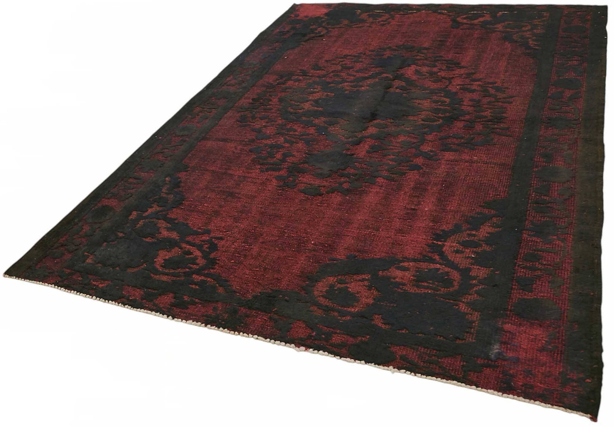 Overdyed Wool Vintage Handmade Carved Rug 169 cm x 288 cm