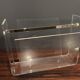 Magazine rack perspex and brass 1970s